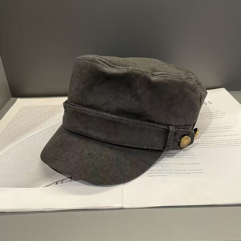 韩系早秋新款骑士平顶鸭舌帽子女休闲百搭复古马术帽显脸小报童帽|undefined