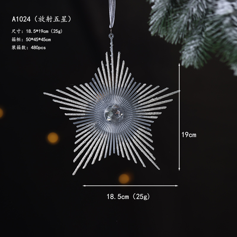Colgante de Navidad ángel pentagramas de nieve alce colgante decoración de Navidad colgante de polvo brillante decoración