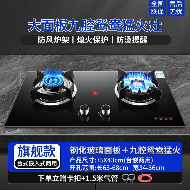 HP Good Wife ガスストーブ ダブルストーブ 埋め込み式両用ステンレス鋼 双方向タイミング消火保護チャイルドロック|undefined