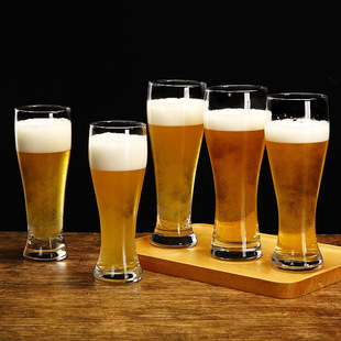 Factory Direct Sales Glass Craft Beer Cup Internet Celebrity Commercial Large-Capacity Beer Cup Draft Beer Cup Bar Ktv