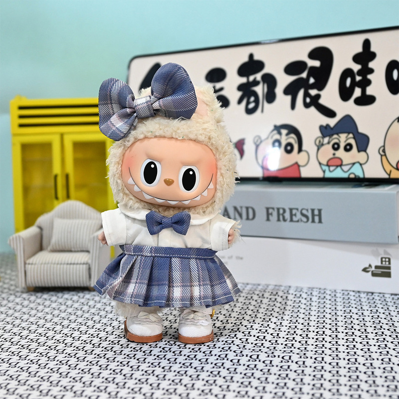 洋服のみ】ペンダント LABUBU 洋服 春スイートサスペンダースカート 17CM ラブブ着替えサスペンダースカート おしゃれ|undefined