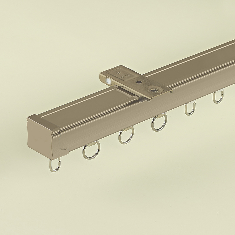 Gancho de riel deslizante de cortina de riel engrosado 90 grados riel de cortina de aleación de aluminio polea de doble riel deslizante silencioso montaje superior