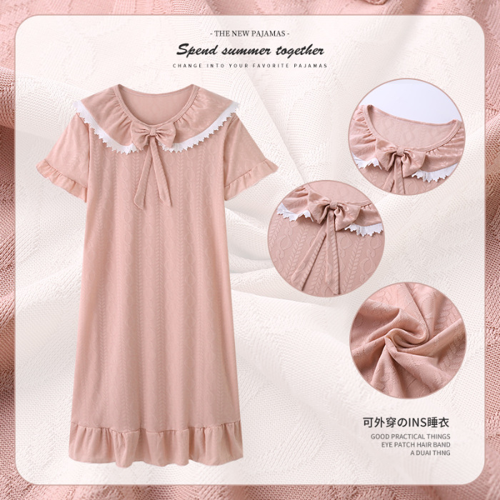 Pijama de verano de manga corta muñeca cuello de hadas corte coreana engordado pijama de tamaño grande princesa ropa de estilo doméstico