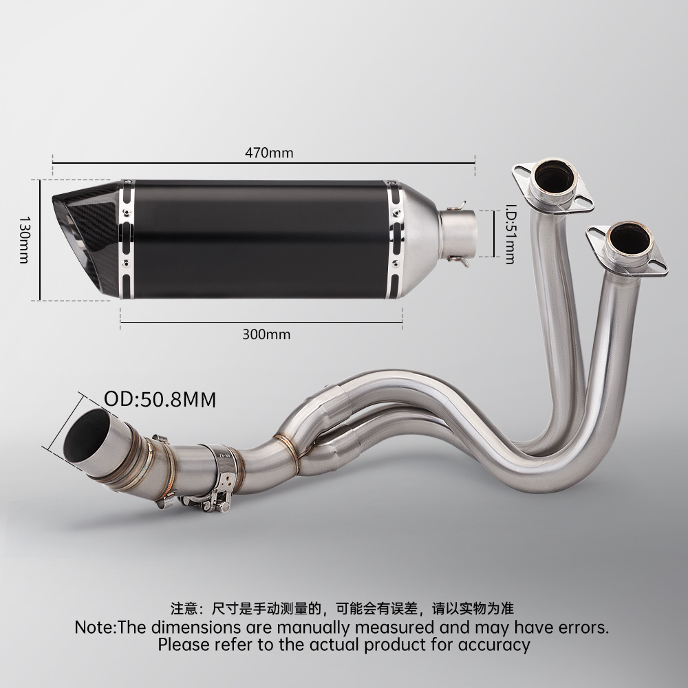 Motorcycle Er6N Er6F Z650 Ninja650 Front Exhaust Pipe Tail Muffler Non-Destructive Installation