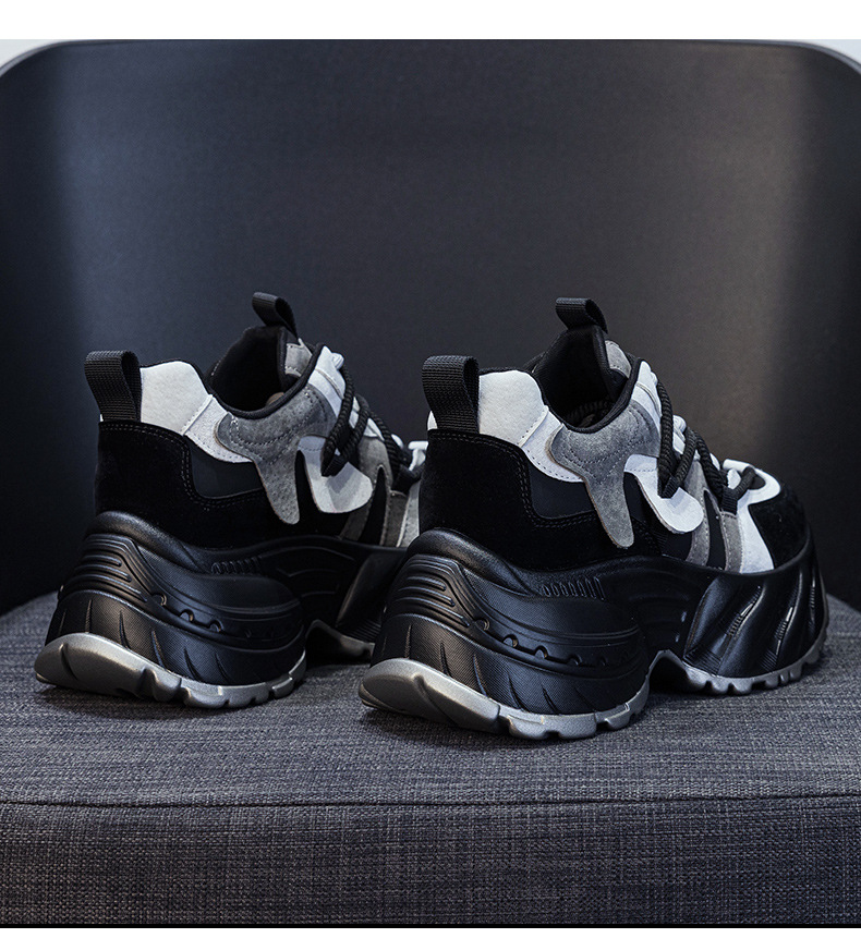 Giày sneaker nữ đế dày phong cách retro mùa thu 2025, tăng chiều cao — M2955 màu đen, M2955 Kaki chi tiết 16