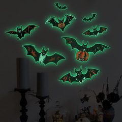 国境を越えたアマゾン対外貿易夜光ハロウィーン立体コウモリ発光貼り絵配置家庭装飾壁面シール