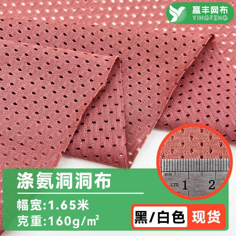 氨纶洞洞布超弹网眼布运动泳衣背巾小眼洞布面料涤氨弹力网布