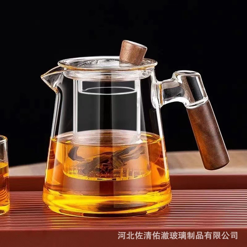 tetera de vidrio de alto silicio de silicio resistente al calor utensilios de té domésticos oficina espesar separación de té máquina de preparación de té taza de té tetera de té image 4