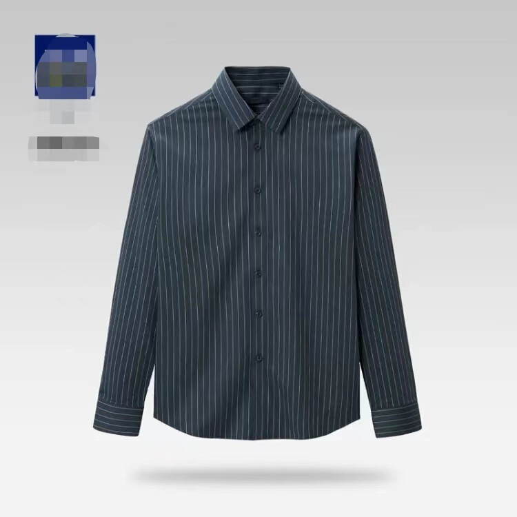 [Hai Brand Cut Label] Autumn Long-Sleeved Shirt Seamless Technology Stripesd Micro-Elastic Casual Shirt for Men 3U112A