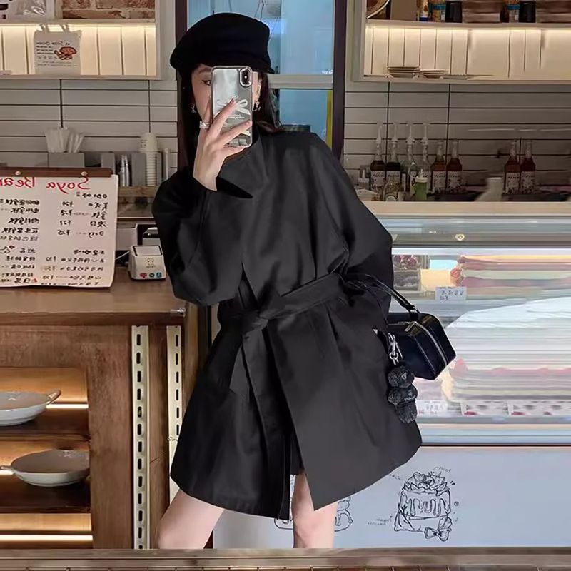春秋中长款气质英伦风衣女时髦小个子感西装外套潮|undefined