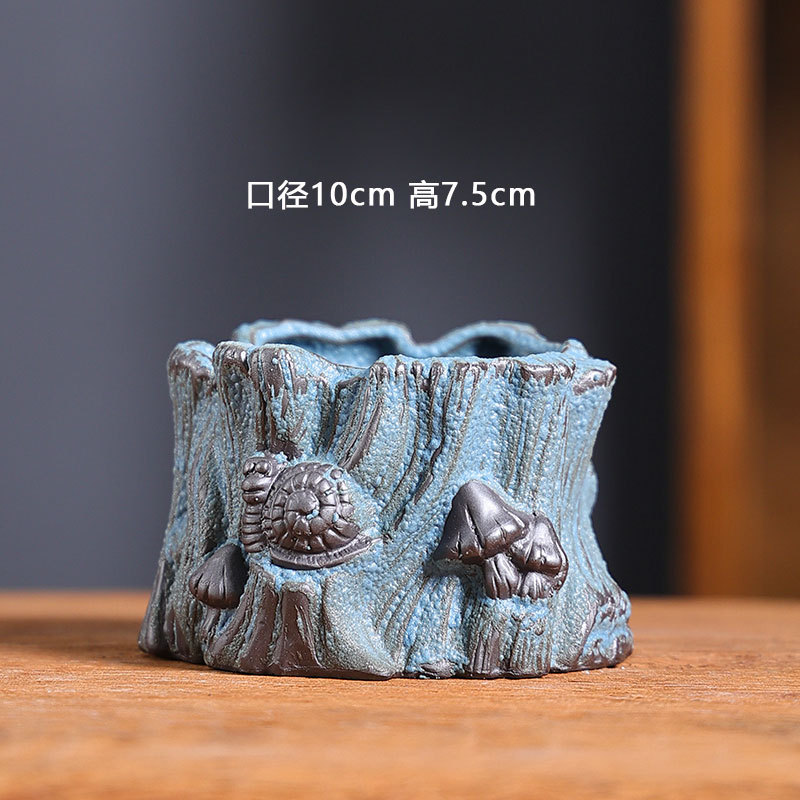 04 espuma esmalte 0 maceta cerámica doméstica balcón cerámica negra cerámica gruesa pequeña maceta de cerámica especial al por mayor