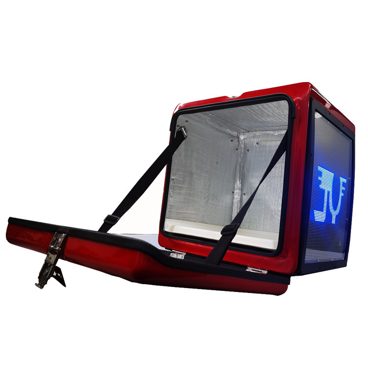 Directly from the Manufacturer: 3-Sided P3 Advertising Screen Delivery Box for Riders, Insulated Food Delivery Box