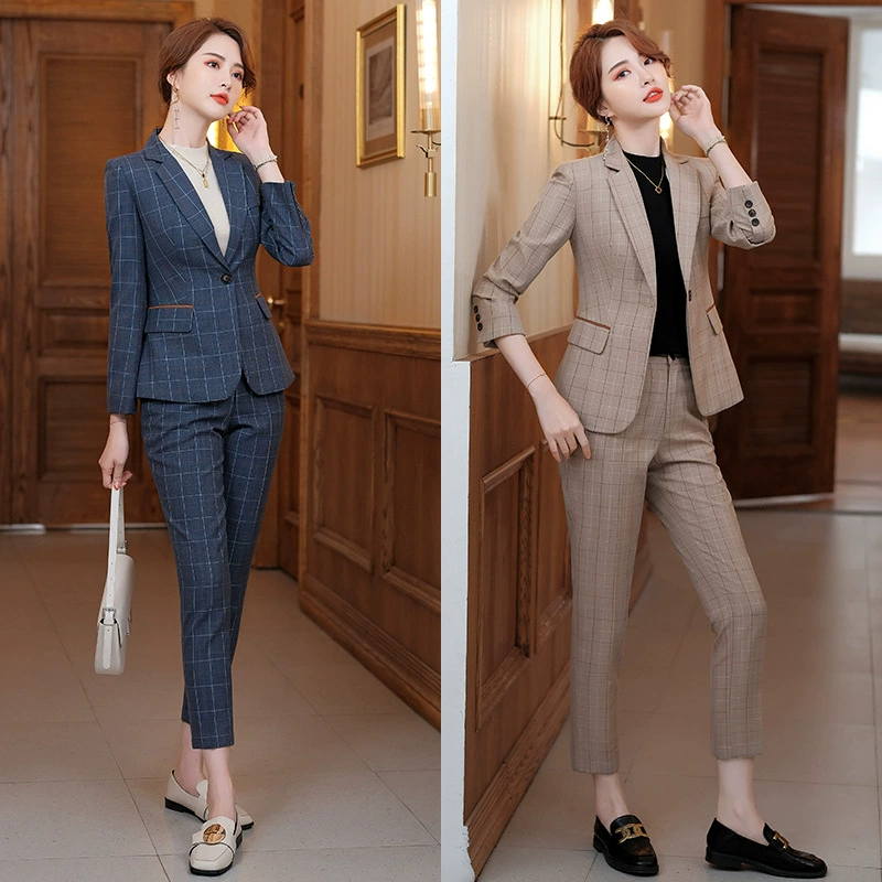 2022 Весна и лето новый женский профессиональный костюм с длинными рукавами формальный костюм брючный костюм продажа рабочей одежды для интервью в отеле