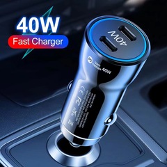 デュアルポートPD急速充電40W車載充電器クロスボーダー新型ダブルTYPE-Cポート電力十分W高品質
