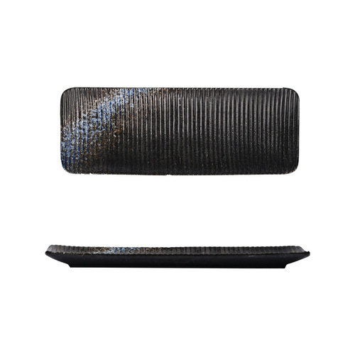 Cross-border wholesale Japanese rectangular plate creative ceramic cooking sushi plate hotel restaurant home fish plate barbecue plate