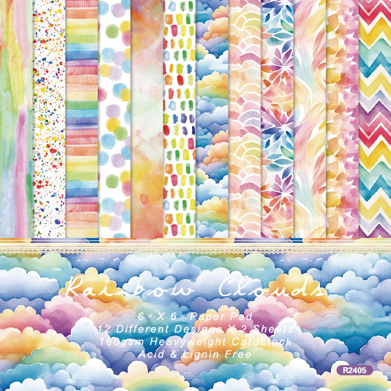 ♔ DIYフォトアルバムスクラップブック紙ハンドブック素材紙12枚半分背景紙6inchパターン紙|undefined