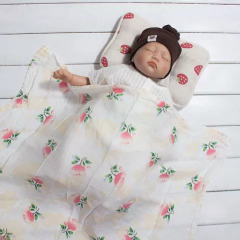 Rose double layer bamboo cotton 60*70✓