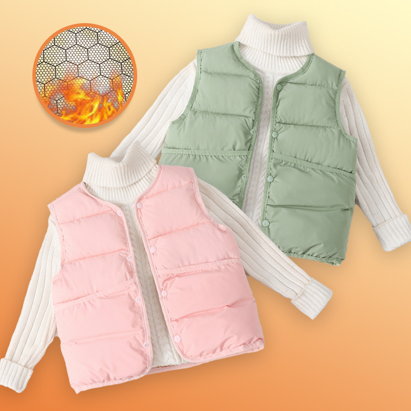 Comercio exterior transfronterizo 858 chaleco de color sólido hombro de niños niños de grafeno negro oro algodón chaleco fábrica directa