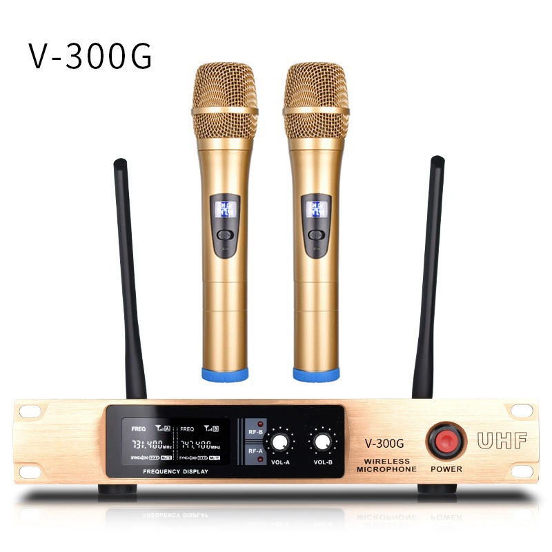 Vhf Wireless Dynamic Handheld Microphone One for Two Home Karaoke Outdoor Stage Performance Conference Professional Metal Microphone