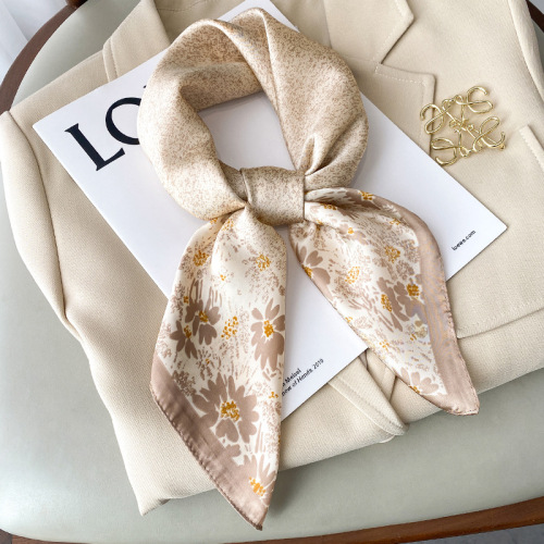  small fragrant style small square scarf women's silk scarf dual-purpose shawl spring and autumn with shirt scarf small scarf headband