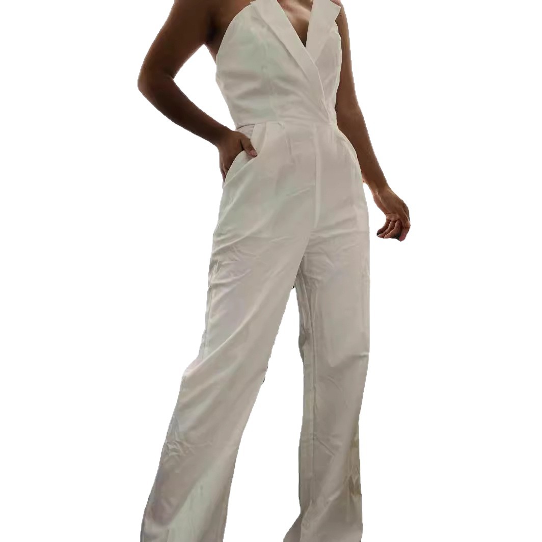 2025 Comercio exterior transfronterizo Primavera y verano Falda larga china Nuevo mono chino Mono de viajero de temperamento de cintura media oblicuo