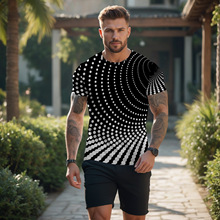 视觉盛宴抽象创意艺术图3D打印跨境外贸夏季男士T恤短袖时尚上衣