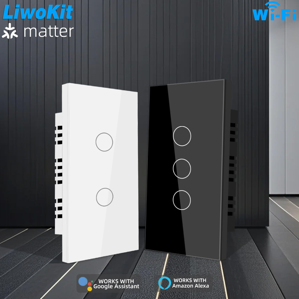 Matter美规WiFi智能墙壁触控开关Alexa语音控制Homekit直连