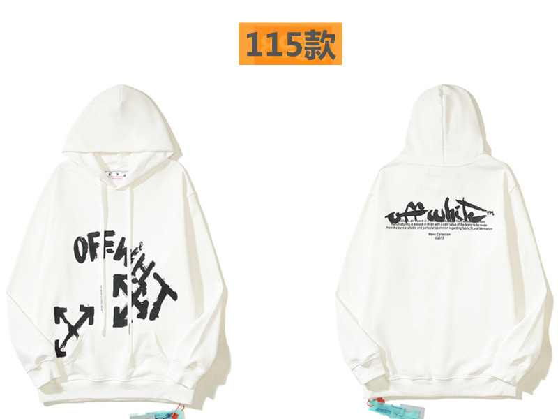Marca de moda offwhite graffiti religioso pintura al óleo impresión de flecha hombre y mujer suelta OW pareja alta calle hoodie abrigo