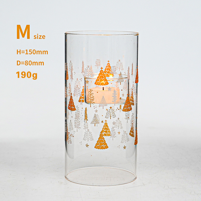 Directo DE FÁBRICA DE Navidad grande de vidrio candelabro vela cena decoración creativa de Navidad candelabro