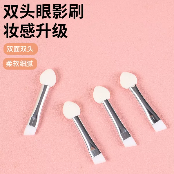 Double-Ended Eyeshadow Brush, Silver Eyeshadow Sponge Stick, Eyeliner Brush, Multi-Purpose Makeup Brush, Eyeshadow Palette Accessory, Replacement Brush