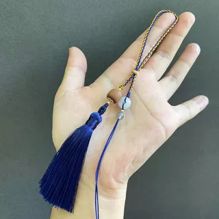 清新双色编包挂件流苏穗子半成品DIY和田玉平安扣玉吊坠配饰绳子