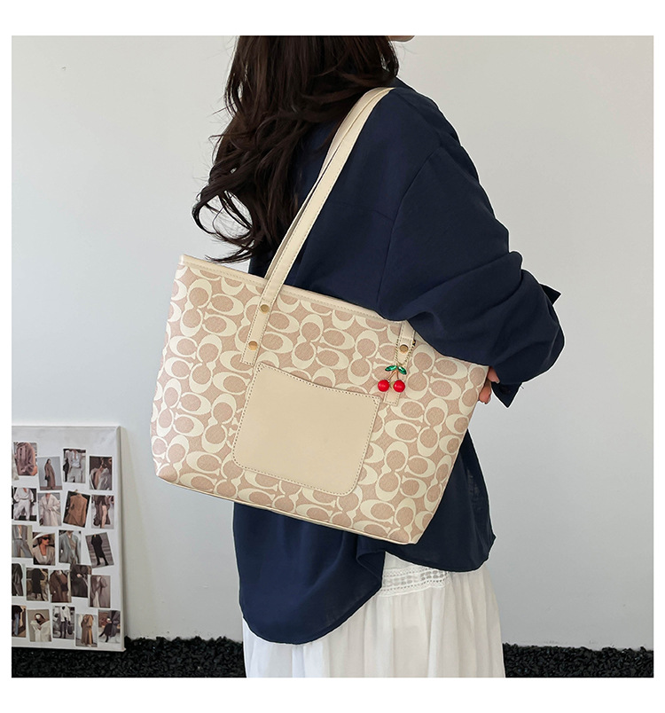 Classic Zipper Tote Bag, Daily Commute Shoulder Handbag, Large Capacity, Multiple Colors Available