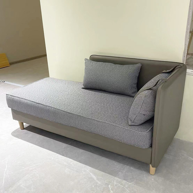 ✅ Atour 3.5 Chaise Longue Solid Wood Guest Room Simple Leather Art Sofa Can Be Customized for Hotel Suite Event Home