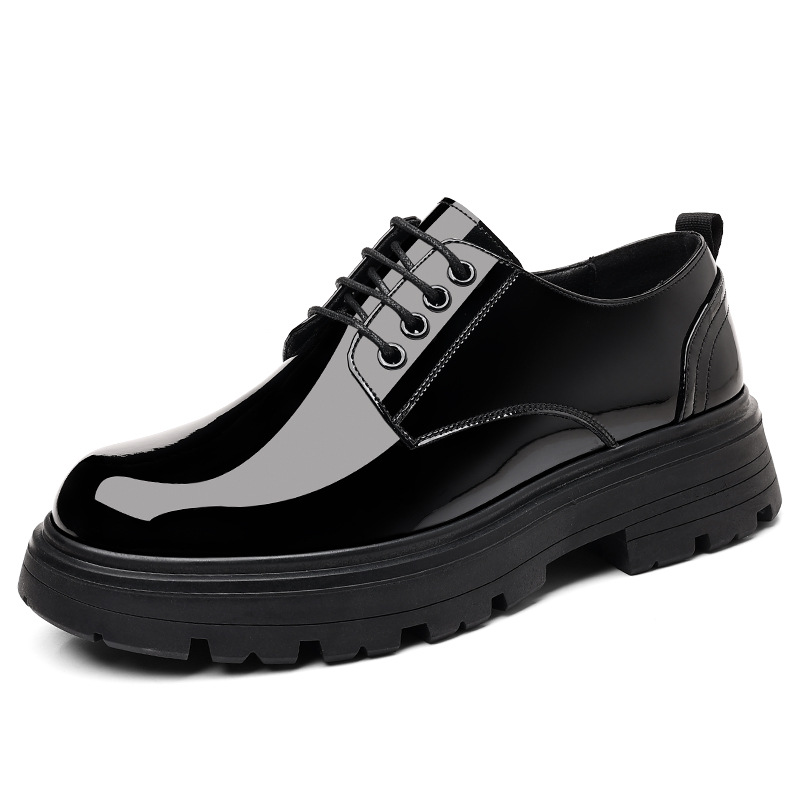 Men's Thick Sole Oxford Dress Shoes Patent Leather Wedding Shoes_vogvips.com