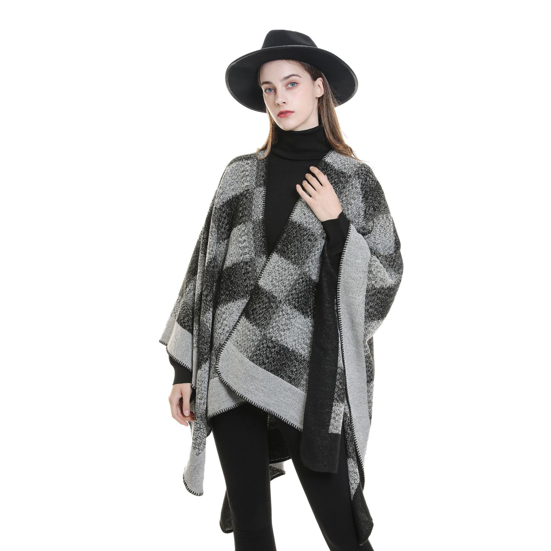 2022 nueva moda a cuadros chal bufanda hombres y mujeres de otoño e invierno dividida