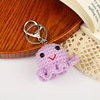 Cartoon woven keychain, yellow duck, rabbit for beloved, pendant, with little bears, Birthday gift