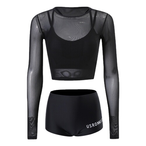 2024 New Fashion Swimsuit Women's Split Long Sleeve Sunscreen Slim Hot Spring Swimwear Wholesale Pure Desire Conservative