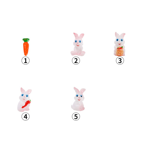 微景观摆件可爱动物卡通小兔子胡萝卜兔子萌兔园艺植物树脂配件