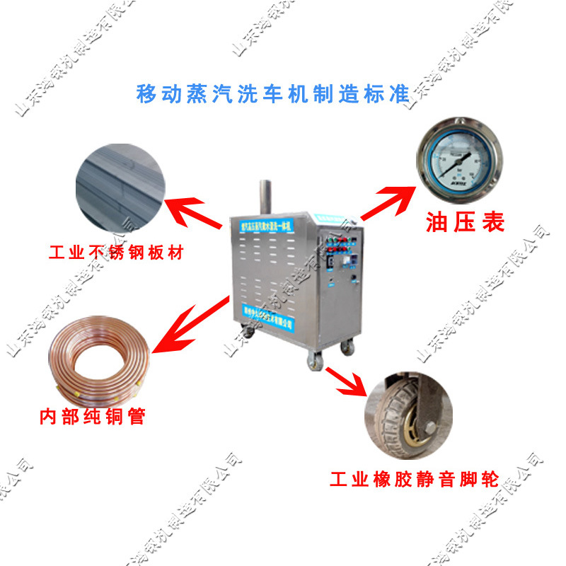移动蒸汽洗车机 汽车表面清理污垢冲洗机 不锈钢蒸汽热降解清理机