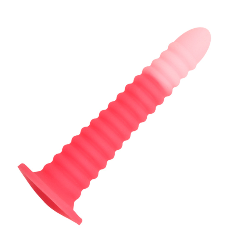 Liquid Silicone Anal Plug with Suction Cup, Textured Large Size, Manual Prostate Toy — detail image 16