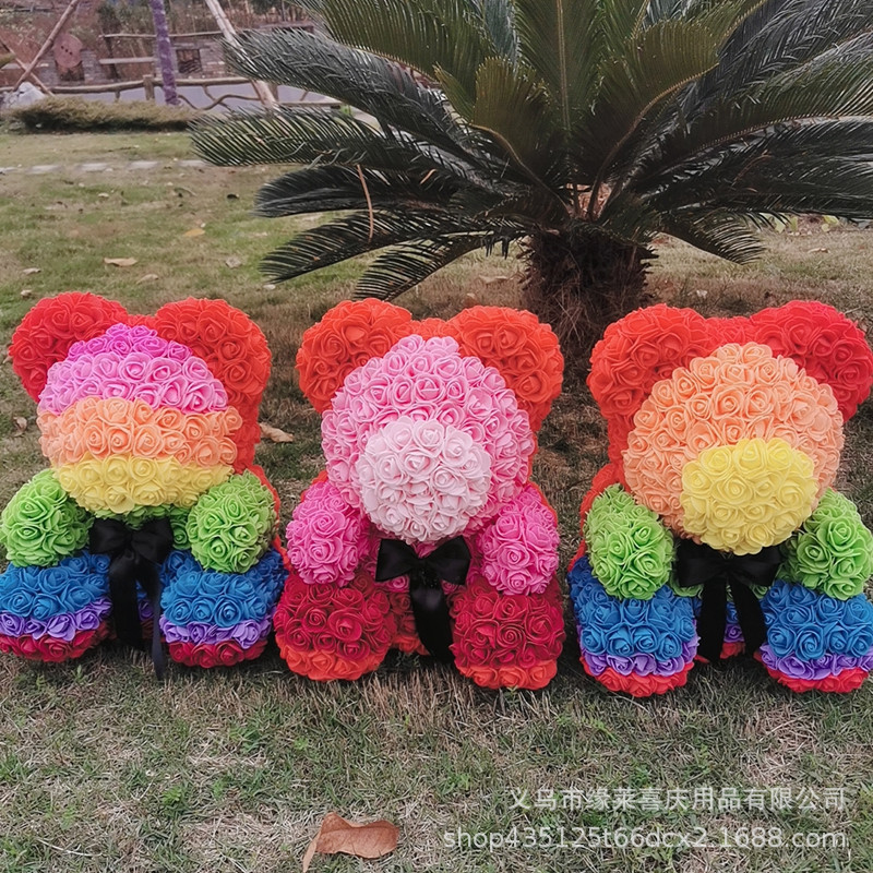 PE永生花玫瑰熊 独角兽 网红乖乖兔 爱心
