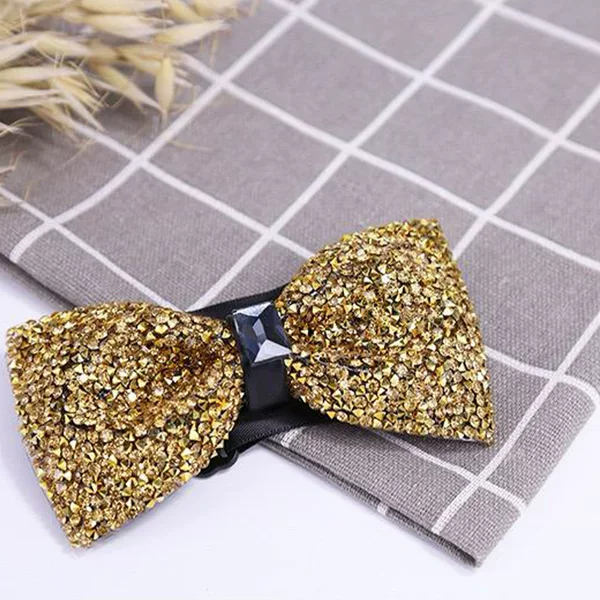 New Men's Fashion Boxer Suit Casual Bow Tie Groom and Best Man Inlaid with Diamond Bow Tie Wholesale