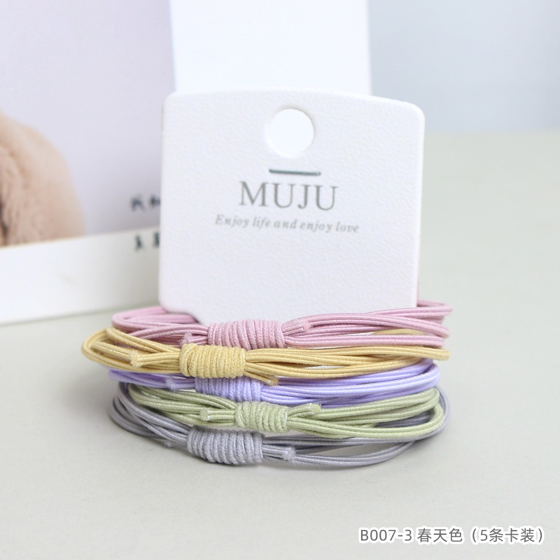 [Carga de tarjeta] sensación de alto nivel coreano de cabello de código de barras de moda de alta elasticidad de cabello anillo de cabello correa de cola de caballo