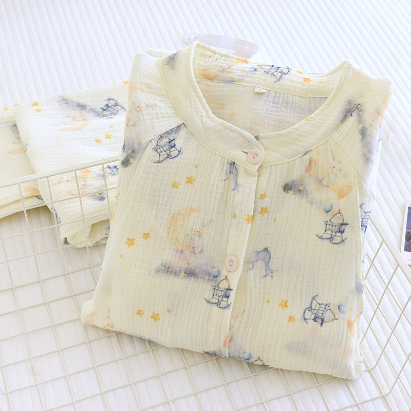 순면 감금복, 봄, 가을 얇은 스타일의 가슴 패드, 산모 잠옷, 산후 수유 잠옷, 산모 스커트, 가정복 세트