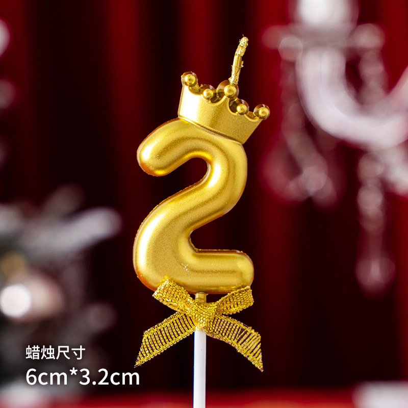 Una variedad de velas digitales transfronterizas, pastel de cumpleaños, oro, color dorado, color caramelo, corona de mariposa, vela digital