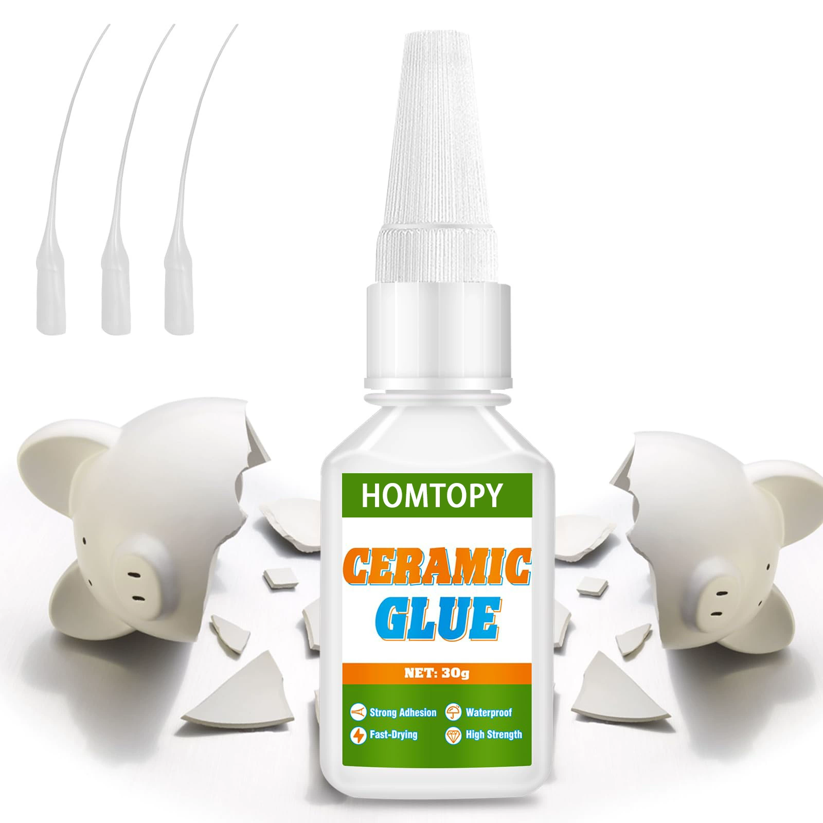 Клей для керамики HOMTOPY мгновенный клей используется для склеивания керамических ремонтных материалов, водонепроницаемых и термостойких фарфоровых ремонтных материалов.