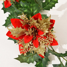 圣诞果藤条 亚马逊人造假花红浆果塑料花藤 圣诞节日布置装饰