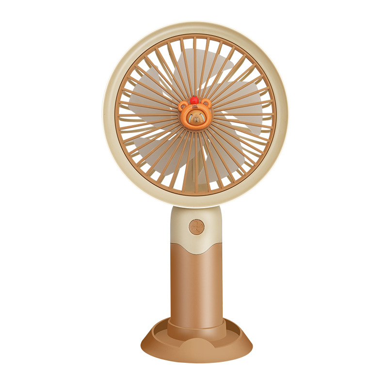 Mufeng Kapibara gran ventilador de hoja de dibujos animados pequeño ventilador de carga USB con soporte de teléfono móvil regalo de oficina de estudiantes