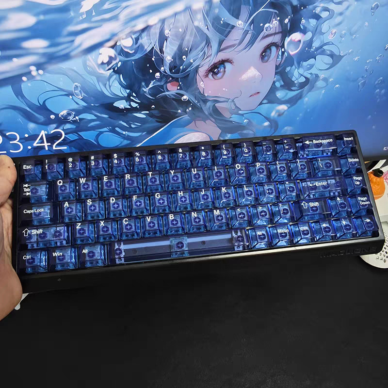 クロスボーダー115キー四面透明キーキャップカスタマイズオリジナル高MDA高価値クロス軸マット透明キーキャップ|undefined