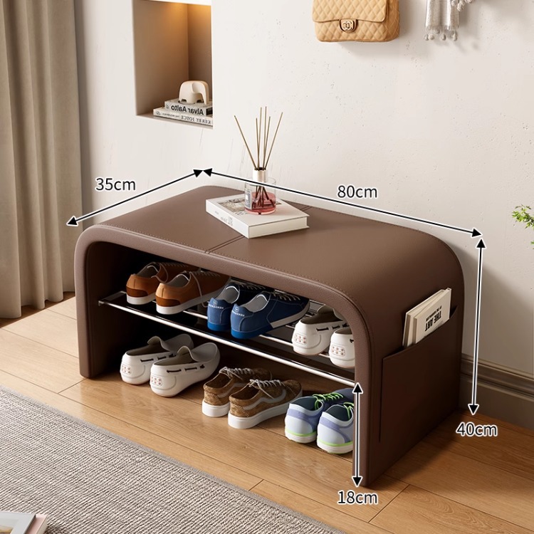 Entrada a la casa, lujo ligero, sensación de alta gama, entrada, asiento, almacenamiento, uso de taburetes para zapatos, zapatero integrado, zapatero, taburete para cambiar zapatos en casa en la puerta
